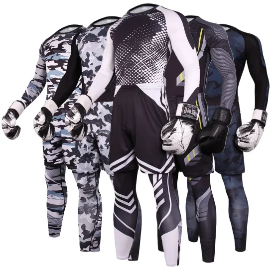 Costume pour hommes, vêtements de cyclisme, vêtements à haute élasticité, costume de sport de boxe trois